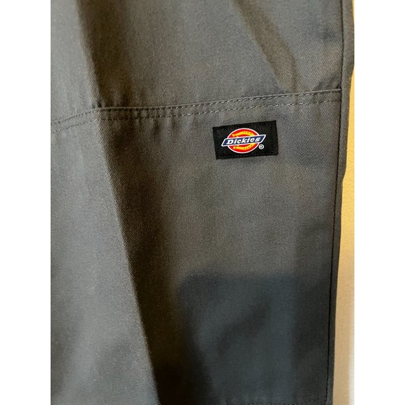 DICKIES Loose Fit Double Knee Work Pants Uniform Charcoal Gray Pockets - Picture 2 of 12